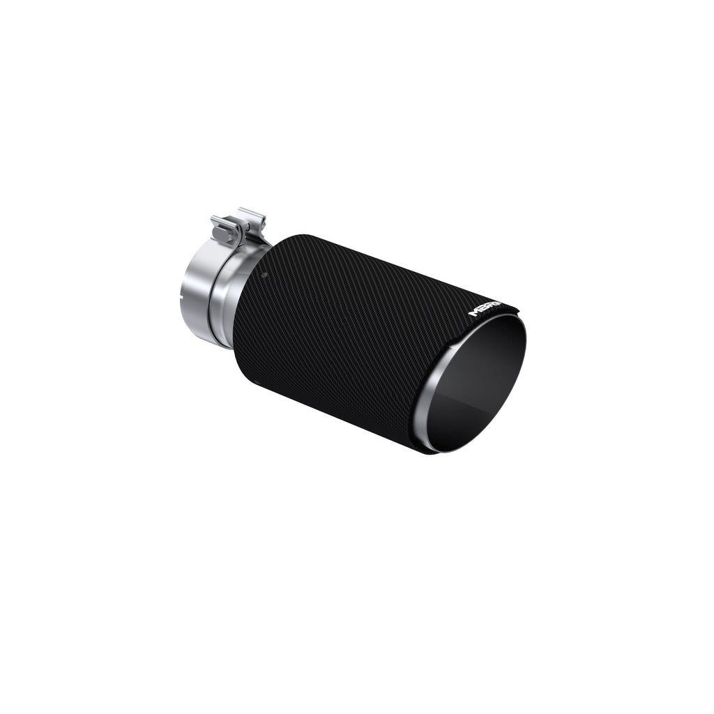 MBRP Exhaust Tip; 6in. O.D. Dual Walled Angled Cut End 4in. Inlet 12in. Length; T304 CF