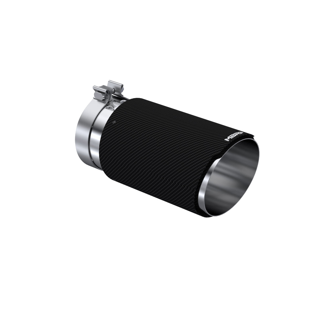 MBRP Exhaust Tip; 6in. O.D. Dual Walled Angled Cut End 5in. Inlet 12in. Length; T304 CF