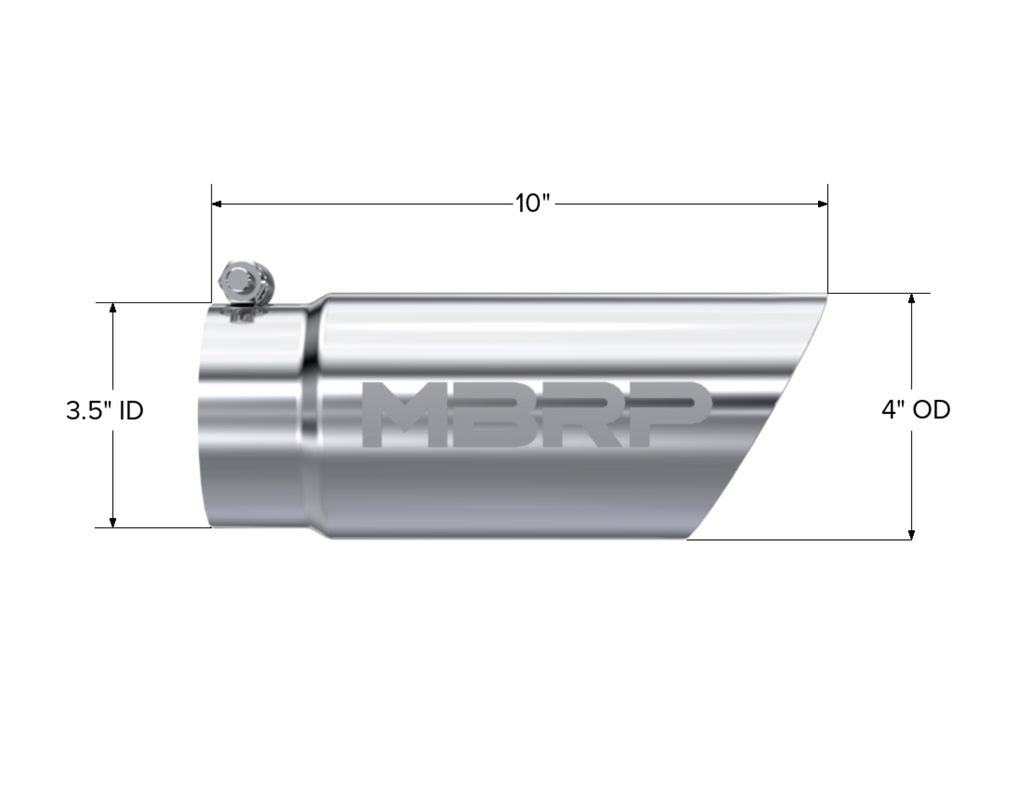 MBRP Exhaust Tip; 3in. O.D. Dual Wall Angled 4in. Inlet 10in. Length; T304