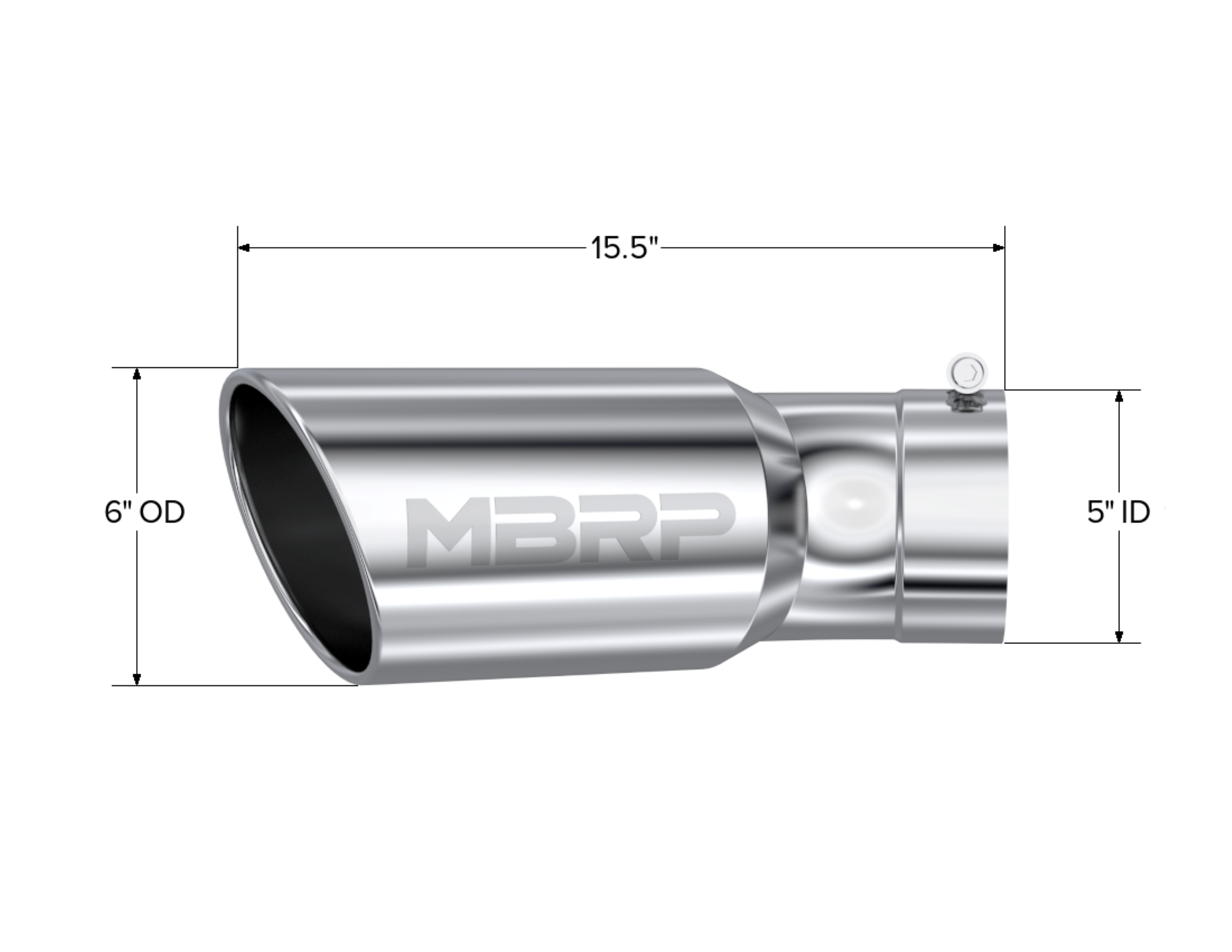 MBRP Exhaust 6" OD Angle Rolled With 30° Bend Tip
