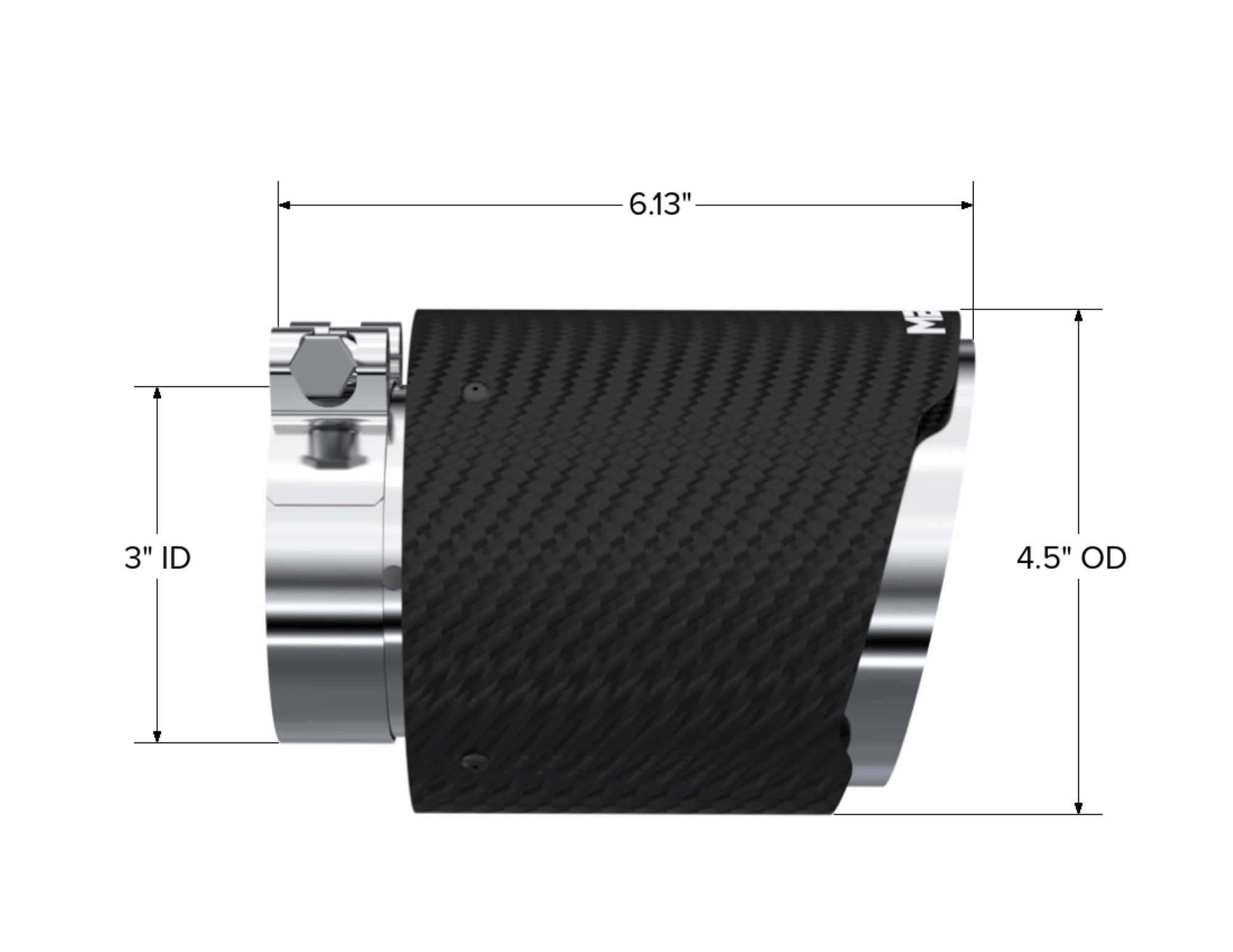MBRP Exhaust Tip; 4.5in OD Out; 3in ID; 6.13in Length; Dual Wall; Carbon Fiber