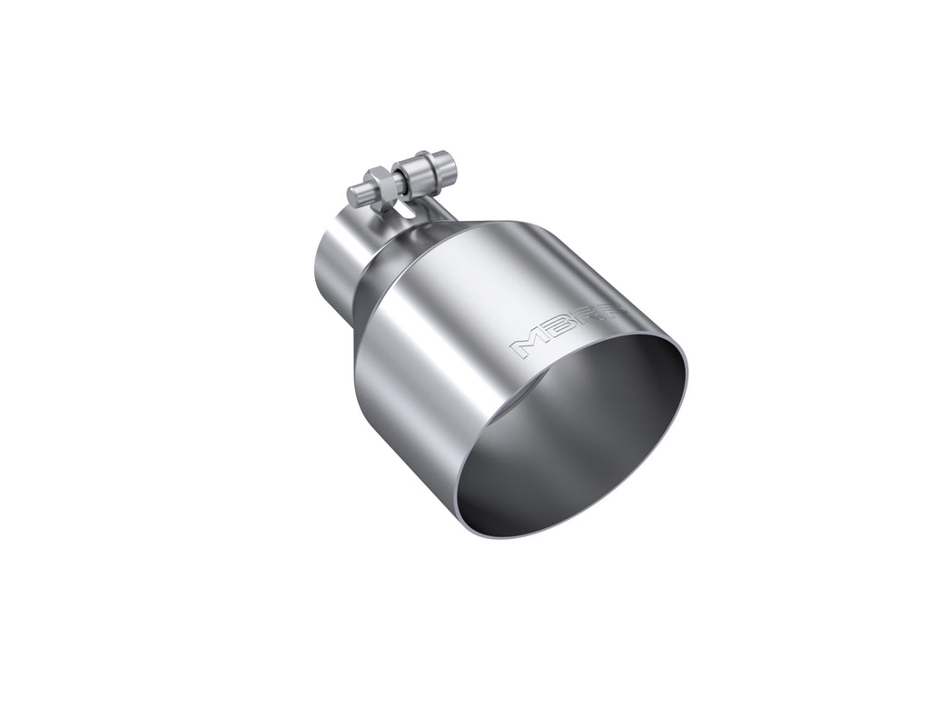 MBRP Exhaust Tip; 4.5in OD Out; 2.5in ID; 6.5in Length; Angle Cut; Single Wall; T304