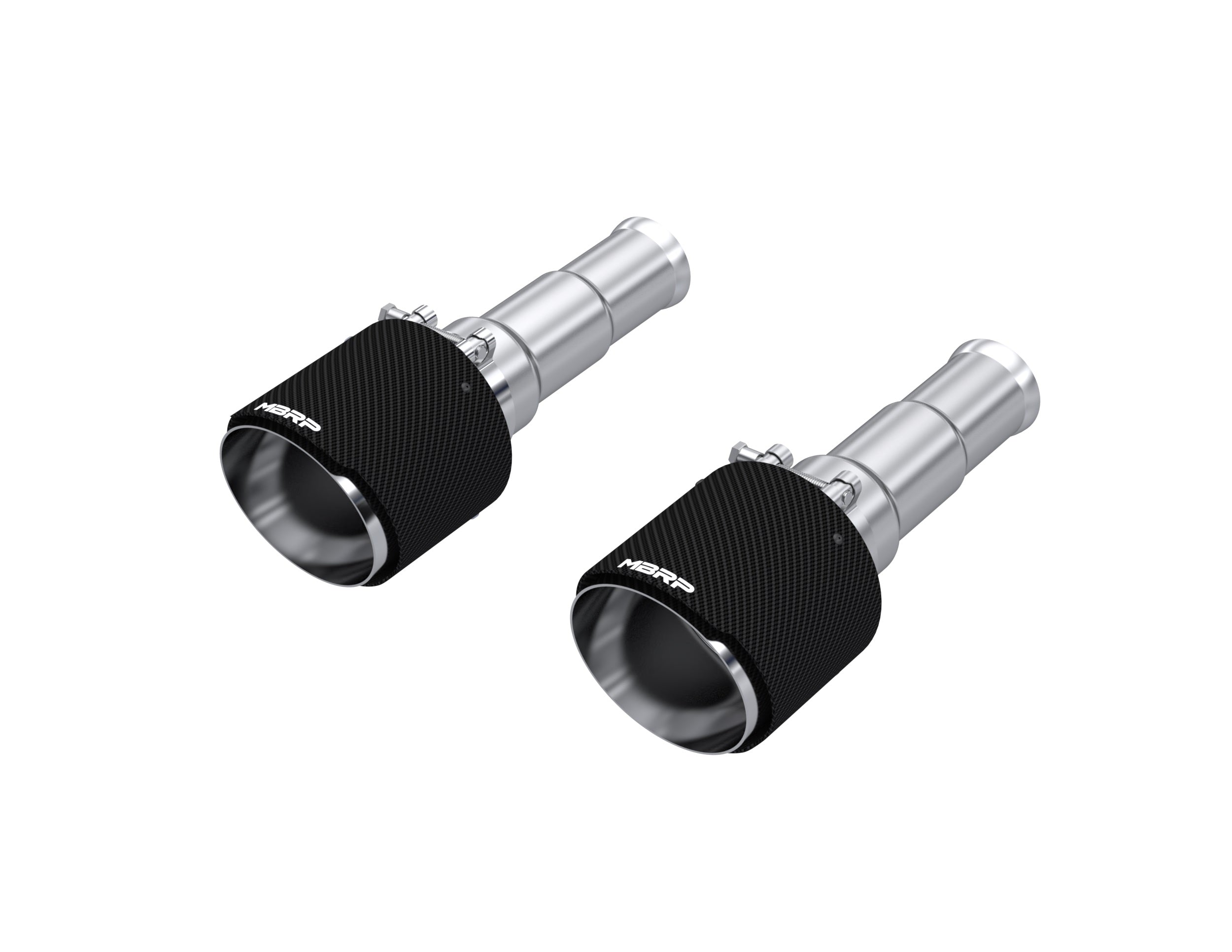 MBRP Exhaust 5in. OD Dual Wall Angle Cut Carbon Fiber Exhaust Tips Sold In Pairs.