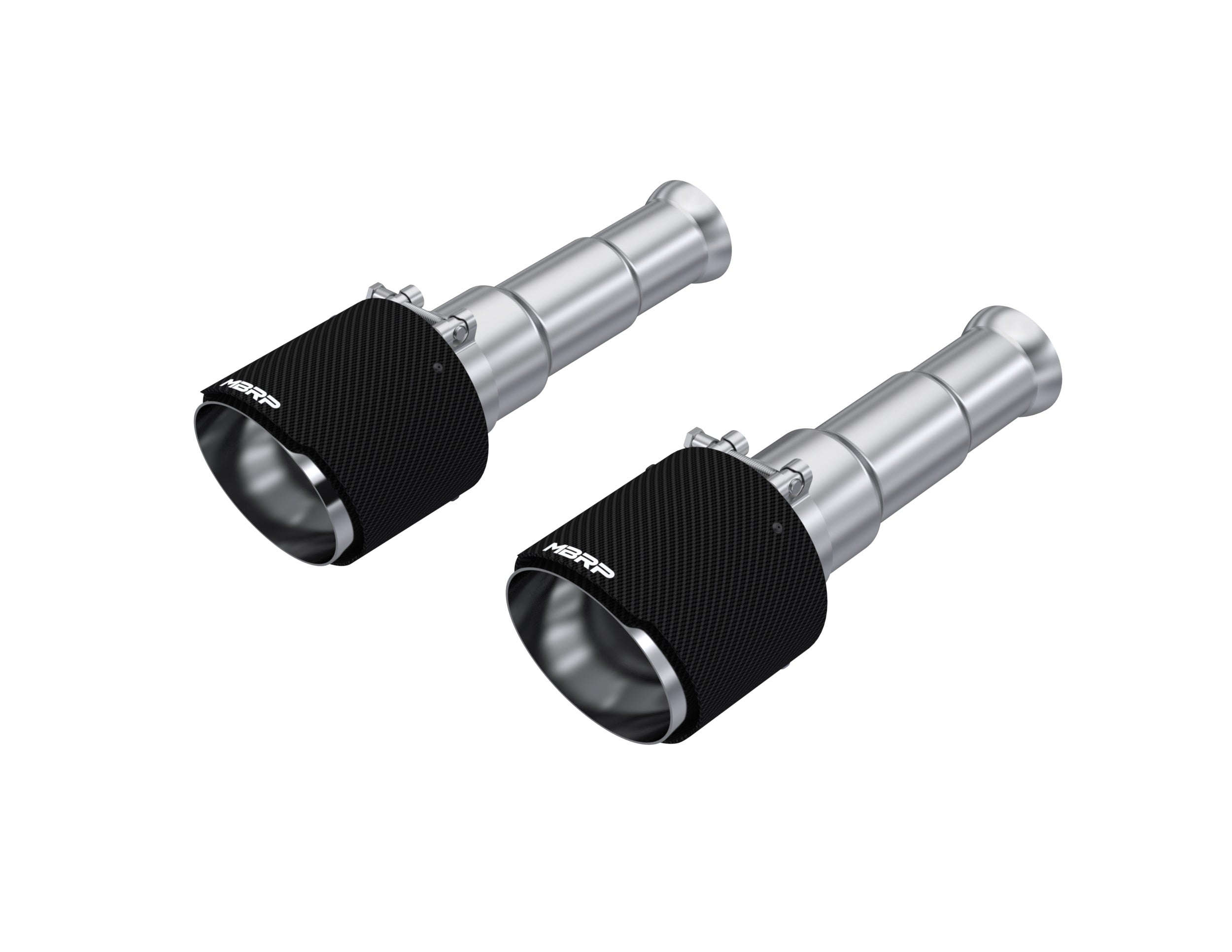 MBRP Exhaust 5in. OD Dual Wall Angle Cut Carbon Fiber Exhaust Tips Sold In Pairs.