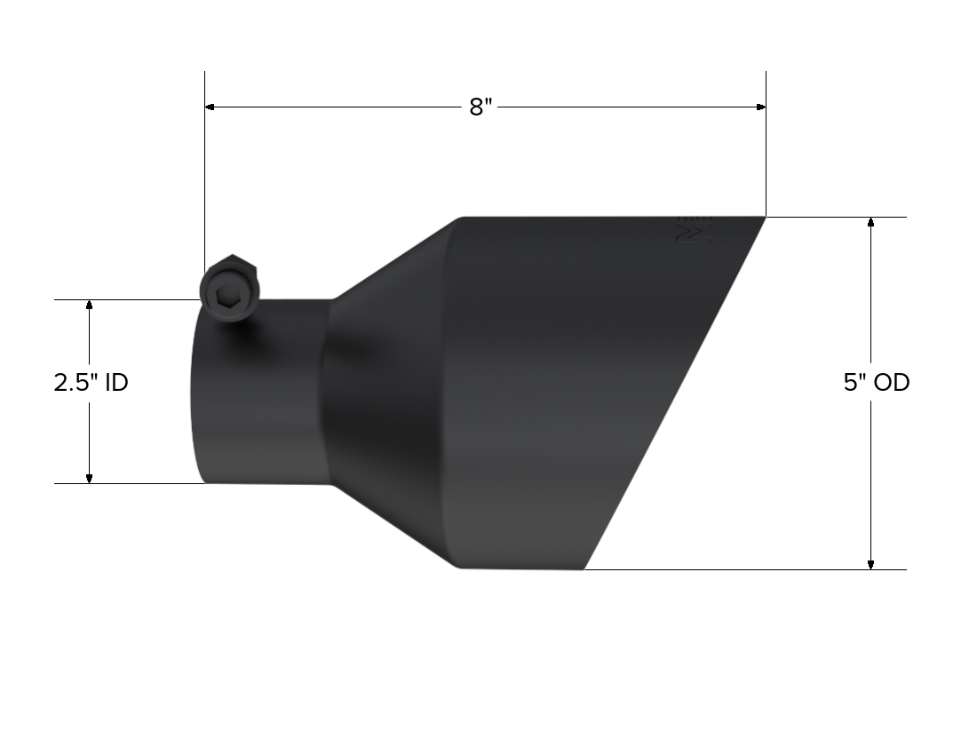 MBRP Universal Black 2.5" ID 5" OD Dual Wall Angle Cut Tip