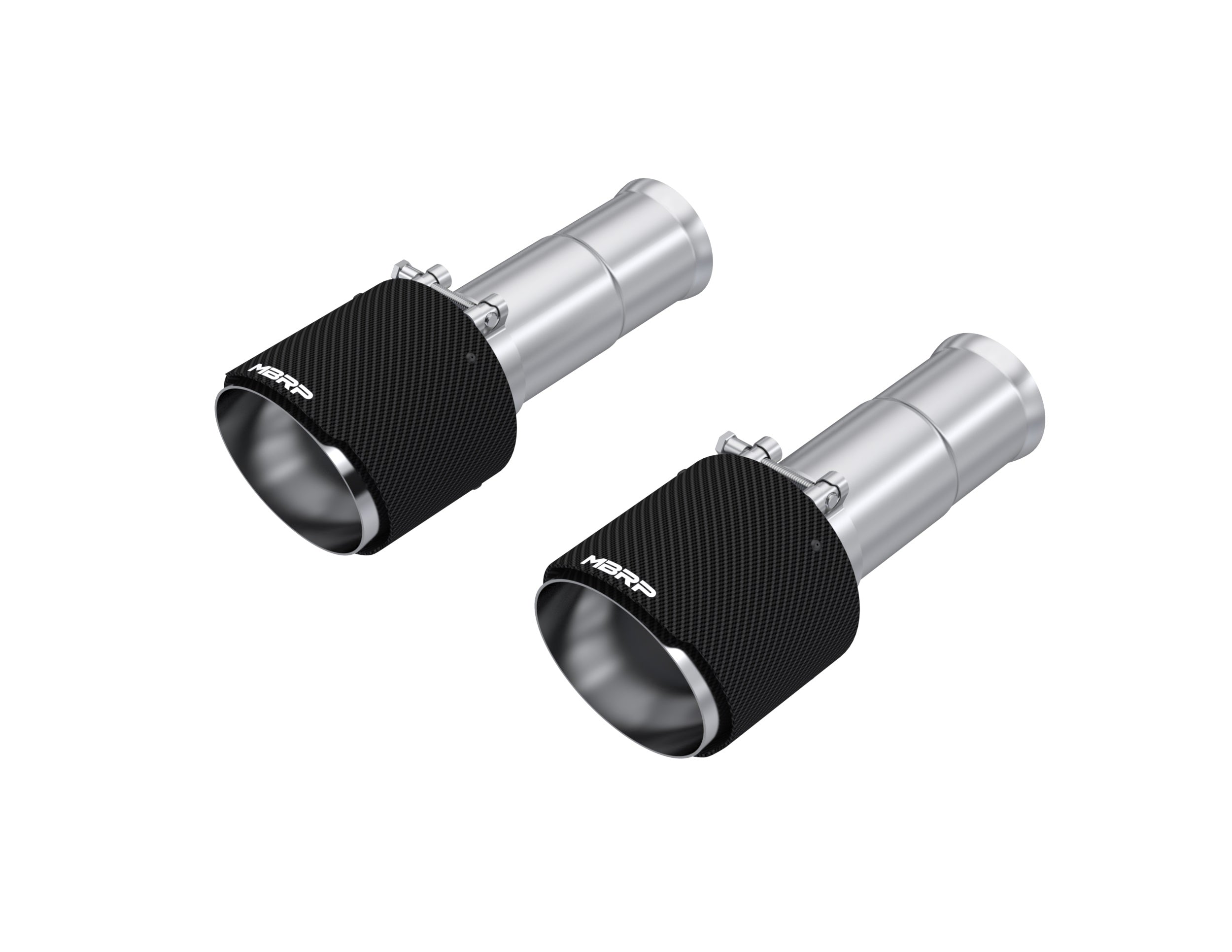 MBRP Exhaust 5in. OD Dual Wall Angle Cut Carbon Fiber Exhaust Tips Sold In Pairs.